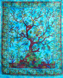 INDIAN TREE OF LIFE TAPESTRY, WALL HANGING, BEDSPREAD