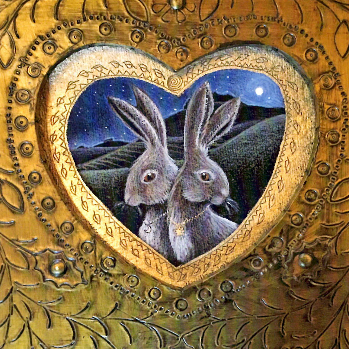 PAGAN WICCAN GREETING CARD Valentine Hare HANNAH WILLOW