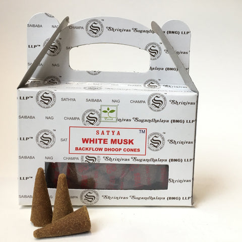 SATYA WHITE MUSK BACKFLOW INCENSE CONES