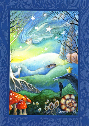 YULE WINTER SOLSTICE FESTIVAL GREETING CARD Celtic PAGAN AMANDA CLARK